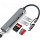 Переходник Кардридер Хаб Kerui 5 в 2 USB 3.0 Type-C + 3 USB TF SD MicroSD - изображение 1