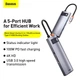 HUB адаптер BASEUS Type-C Metal Gleam Series 5-in-1 Multifunctional Docking Station |3USB, HDMI, Type-C, 100W PD| (CAHUB-CX0G) - изображение 4