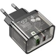 Сетевое зарядное устройство Hoco N34 Dazzling PD20W+QC3.0 - Transparent Black - изображение 2