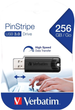 Флеш пам'ять Verbatim Storen Go PinStripe 256GB USB 3.0 Black (23942493204) - зображення 3