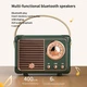 Портативна Bluetooth колонка бездротовий міні сабвуфер з ручкою водонепроникний стерео динамік в стилі ретро колір зелений - изображение 2