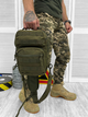 Тактичний рюкзак сумка через плече Tactical bag Olive - зображення 3