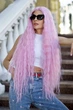 Парик на сетке Lace Wig Богемия волнистый длинный розовый, 100 см, термостойкое волокно - изображение 4