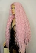 Парик на сетке Lace Wig Богемия волнистый длинный розовый, 100 см, термостойкое волокно - изображение 9