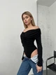 Боди с открытыми плечами, мод СШЛ-401, черный, размер 42-46 - изображение 2