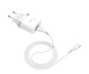 Зарядний пристрій Hoco Smart QC3.0 charger + кабель Type-C 1м White (YM1676) - зображення 2