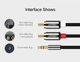 Кабель аудіо Ugreen 3.5 mm to 2RCA стереорозгалужувач 3М Black (YM1387) - зображення 8