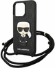 Etui CG Mobile Karl Lagerfeld Leather Monogram Patch and Cord Iconik do Apple iPhone 13/13 Pro Czarny (3666339049904) - obraz 2