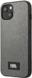 Etui CG Mobile Karl Lagerfeld Saffiano Plaque do Apple iPhone 13 Srebrny (3666339048891) - obraz 1