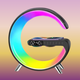 Настільна смарт лампа-нічник RGB G-63/ART-2663 з бездротовою зарядкою будильник портативна колонка Bluetooth-динамік Чорна - зображення 1
