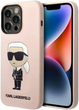 Etui CG Mobile Karl Lagerfeld Silicone Iconic do Apple iPhone 14 Pro Rozowy (3666339098636) - obraz 1