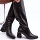 Kozaki damskie skórzane na słupku do kolana z elastyczną cholewką Lewski Shoes 2928/B 38 Czarne (5905677948363) - obraz 3