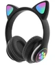 Беспроводные детские наушники Cat Ear STN-28 со светящимися кошачьими ушками Bluetooth Черные - изображение 1