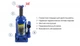 Домкрат гідравлічний Vitol ДБ-10002H 10 тонн 350мм Iron Hand - зображення 4