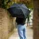 Женский ультракомпактный складной зонт 85 см механический мини 6 спиц черный Glitter Stars 61780 - изображение 4