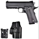 Детский пистолет на пульках "Colt 1911 Rail" Galaxy G25+ металл черный с кобурой - изображение 6