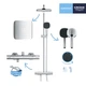 Душевая система с термостатом GROHE Vitalio Comfort с верхним душем латунь хром 26696001 - изображение 6