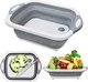 Дошка обробна складна універсальна Kitchen 2201 2 в 1 для миття та різання овочів Біло-сіра - зображення 7