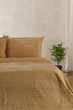 Покрывало с наволочками Merinos с Modern Line Полуторный 150×220 см Велофт Горчичный - изображение 1