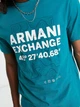 Футболка хлопковая длинная мужская Armani Exchange 531354225 L Зеленая (1159795189) - изображение 4