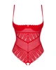 Еротична жіноча Боді Obsessive Ingridia crotchless Червоний XL/2XL (SO9027) - зображення 3