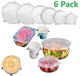 Силиконовые универсальные крышки для посуды Silicone Sealing Lids набор 6 штук белые - изображение 1