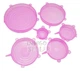Силиконовые универсальные крышки для посуды Silicone Sealing Lids набор 6 штук розовые - изображение 4