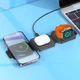 Бездротова зарядка Qi 3в1 HOCO CQ4 Flash folding QI |15W Max| Док-станція для iPhone + iWatch + Airpods Black - зображення 2