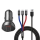 АЗП Baseus Digital Display Dual USB 4.8A Car Charger 24W with Three Primary Colors 3-in-1 gray - изображение 1