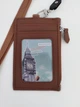 Вертикальний офісний бейдж на стрічці Zipper Brown, бейджик з кишеньками для пропуску, візиток, карток та відділенням на замочку, бейджик на шию, Chansin (74264417) - зображення 4