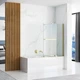 Шторка для ванни Rea Fabian 100 brushed gold розсувна REA-K6527 - зображення 2