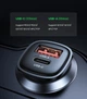 Автомобільний зарядний пристрій для телефона Ugreen 30 W USB-C USB-A PD 3.0 QC 3.0 AFC FCP Black (YM1472) - зображення 3