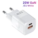 Зарядний пристрій KUULAA 20W USB Type C швидке заряджання 3.0 QC PD USB C USB-C White (YM1347) - зображення 1