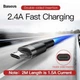 Кабель Micro USB BASEUS cafule CAMKLF-B09 1 метр красный - изображение 3