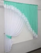 Кухонный комплект VR-Textil № 062к шторка с ламбрекеном мятный с белым 150х170 см (50-088) - изображение 2