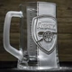 Пивной бокал с гравировкой ФК Арсенал FC Arsenal на две стороны с лозунгом и матовой ручкой - изображение 1