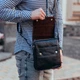 Чоловіча шкіряна чорна сумка через плече Tiding Bag M1254A - зображення 4
