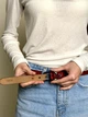 Ремень женский кожаный красный классический пояс из натуральной кожи черная пряжка - изображение 3
