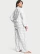 Пижама Victoria's Secret Flannel Long Pajama Set фланелевая (Рубашка+штаны) L белая - изображение 2