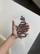 iPhone 15 Pro Max чохол з принтом чорної змії - прозорий силікон - зображення 2