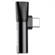 Перехідник AUX Baseus L41 Type-C to Type-C + 3.5mm black - зображення 1