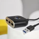 USB-хаб Baseus Square Round USB to USB 3.0 + 3USB 2.0 (1m) black - изображение 4