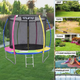 Батут Atleto 252 см з внутрішньою сіткою та драбинкою multikolor - зображення 13