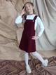Сарафан вельветовый детский Ласточка 23_5005 116-122 см Бордовый - изображение 3