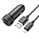 Зарядний автомобільний Hoco Z49 (2USB 2.4A) в машину + кабель USB - Lightning для iOS пристроїв iPhone 6/7/8/X/Xs/11/12/13/14 Pro Max Чорний - изображение 1
