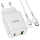 Зарядное устройство Hoco USB /Type-C PD/QC с кабелем Type-C - Lightning N5 White (N5) - изображение 1