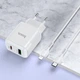 Зарядное устройство Hoco USB /Type-C PD/QC с кабелем Type-C - Lightning N5 White (N5) - изображение 5