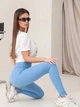Леггинсы в рубчик женские ISSA PLUS 14305 S Голубые (issa2007682525454) - изображение 4