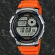 Часы Casio AE-1000W-4B с серым циферблатом и оранжевым ремешком. - изображение 4