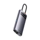 USB-хаб концентратор Baseus Metal Gleam Series 4-в-1 USB Type C - 3 порта USB 3.2 Gen.1 RJ45 Gray (YM1858) - зображення 2
